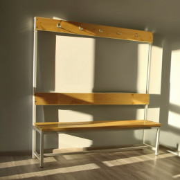 Скамейка с вешалкой для раздевалки 2 метра