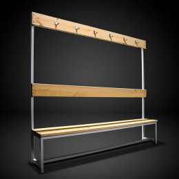 Скамейка с вешалкой для раздевалки 2 метра